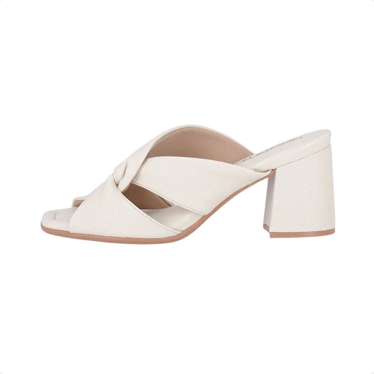 Tamanco Feminino Salto Alto Grosso Piccadilly Off White 4