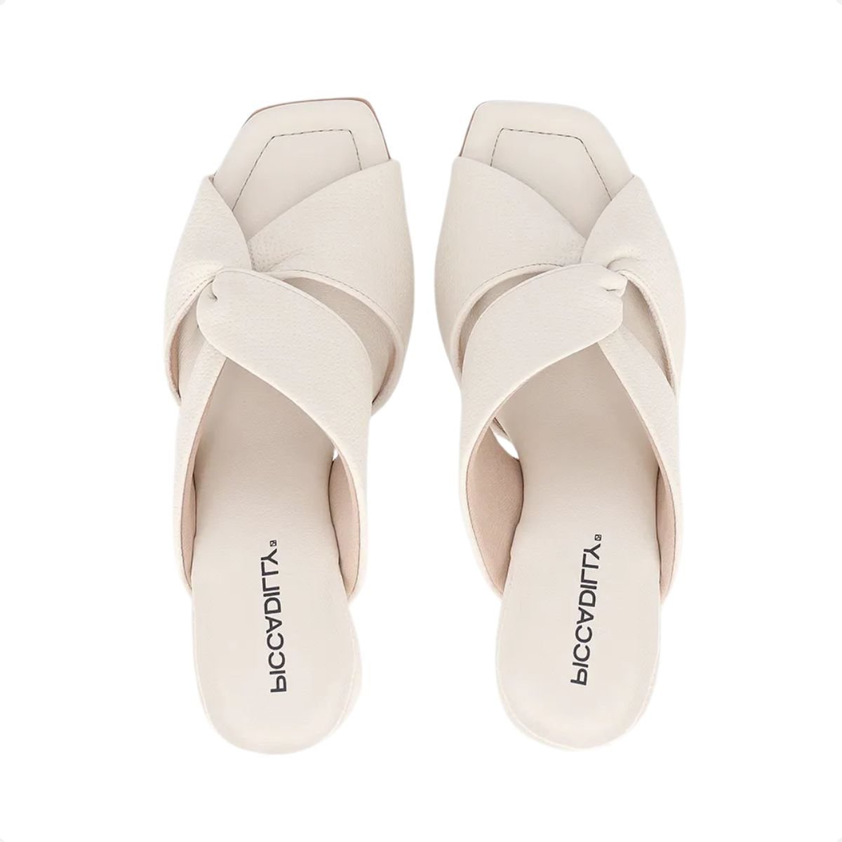 Tamanco Feminino Salto Alto Grosso Piccadilly Off White 6