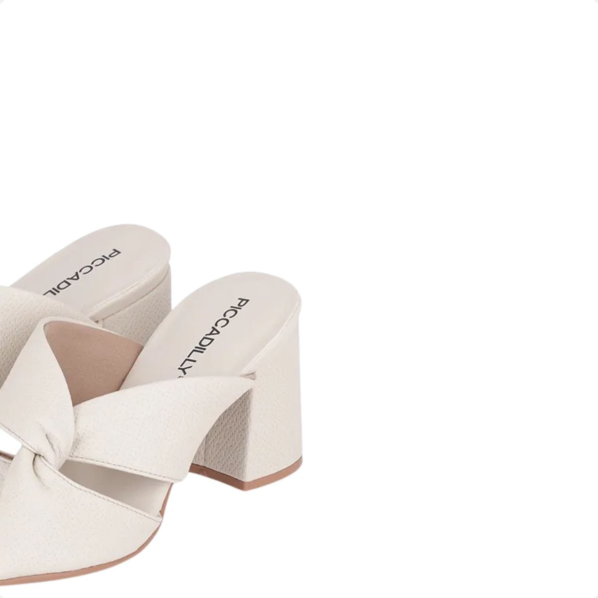 Tamanco Feminino Salto Alto Grosso Piccadilly Off White 7
