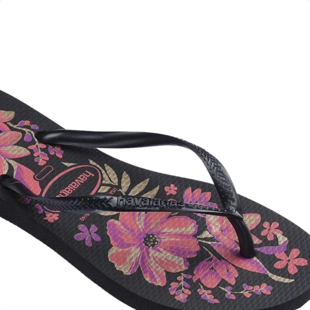 Chinelo Feminino Dedo Havaianas Slim Organic Preto E Rosa Preto 6