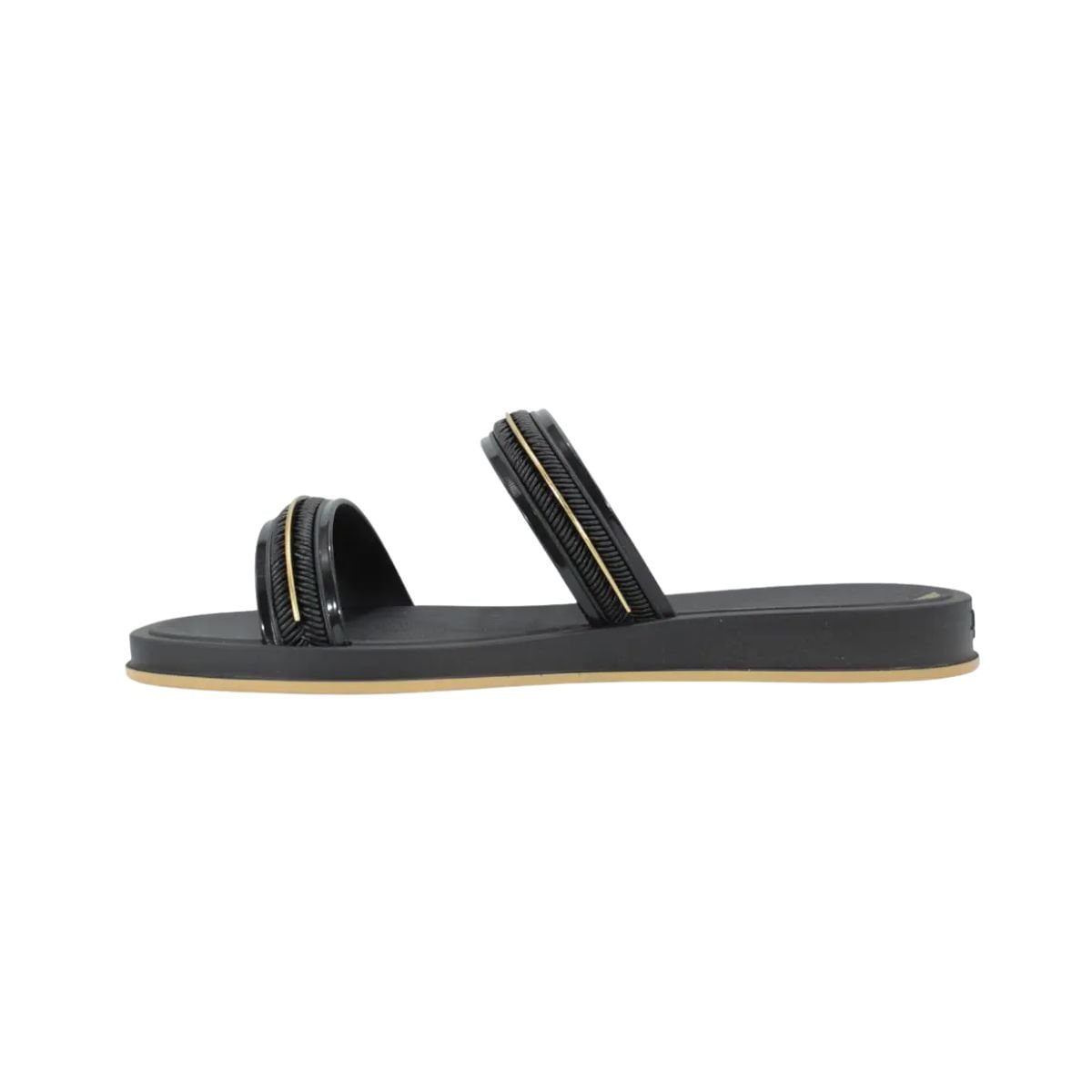Chinelo Fem Gaspea/Slide Ipanema Glow Slide 27400-Br775 Preto/Dourado 6