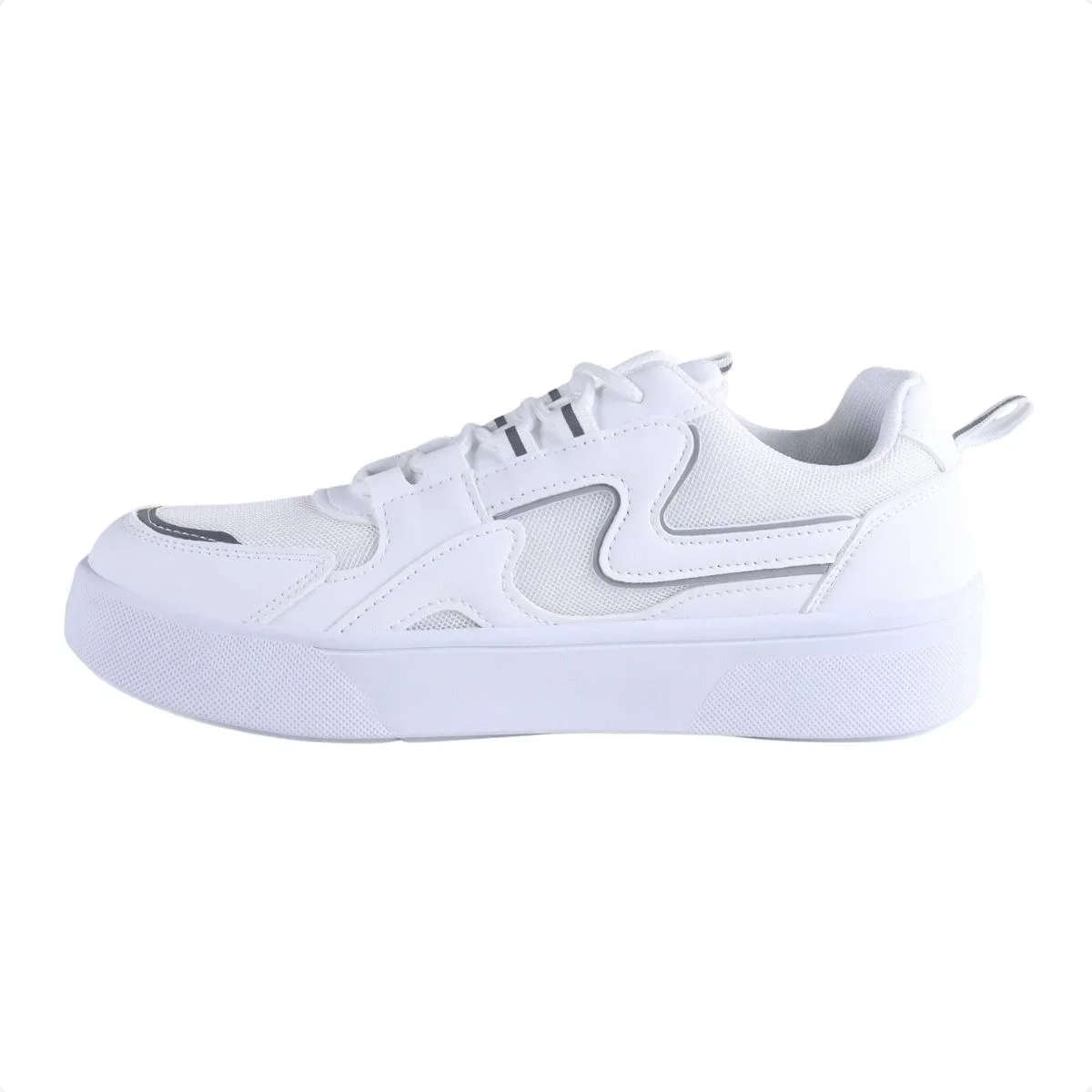 Tênis Moda Feminino Casual Ramarim Branco Branco/Prata 2