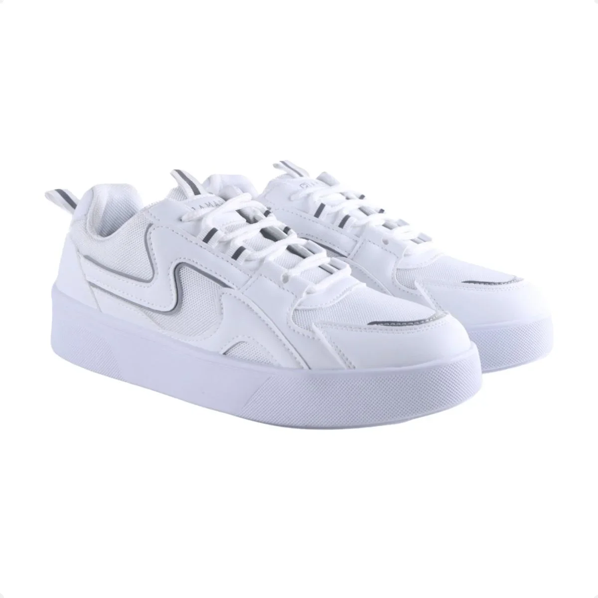 Tênis Moda Feminino Casual Ramarim Branco Branco/Prata 3