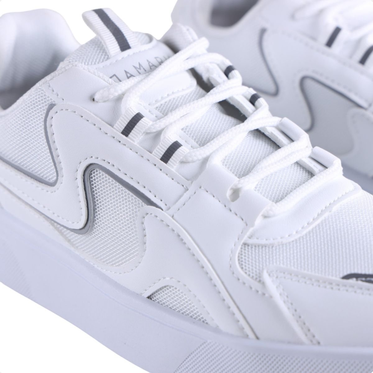 Tênis Moda Feminino Casual Ramarim Branco Branco/Prata 4