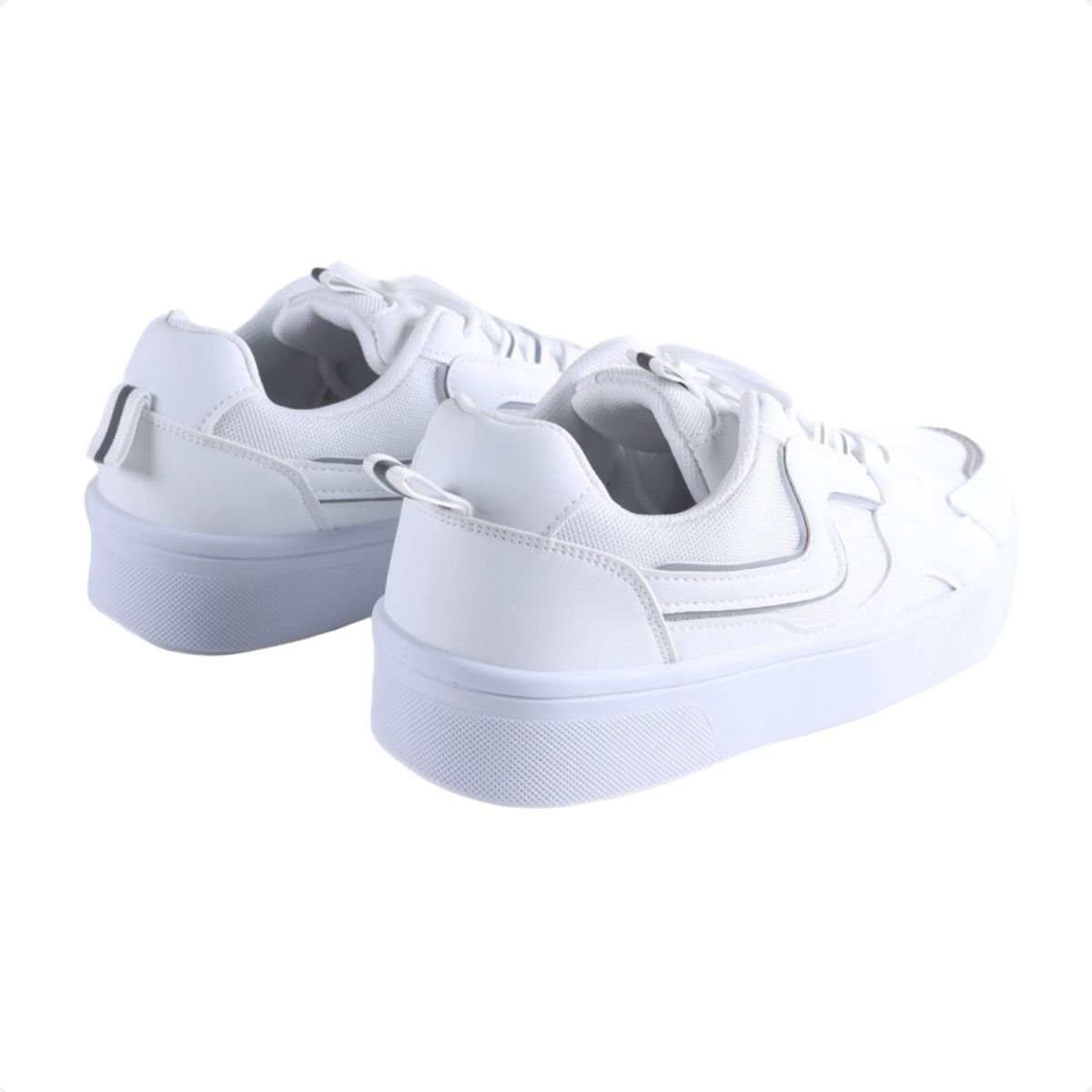 Tênis Moda Feminino Casual Ramarim Branco Branco/Prata 5