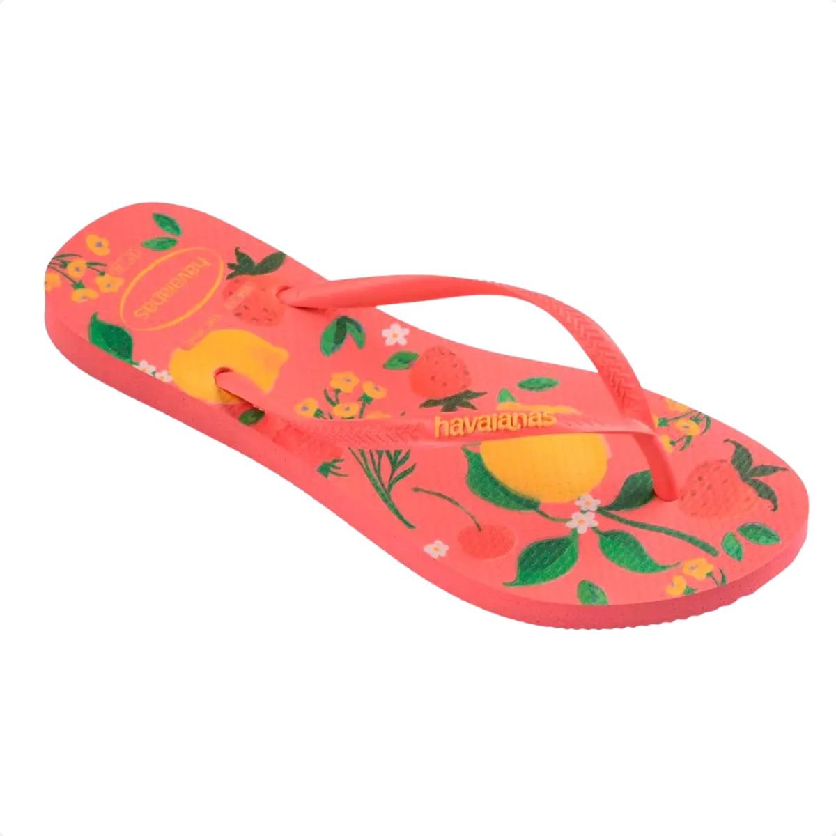 Chinelo Feminino Dedo Havaianas Slim Summer Bliss Coral Tropical Laranja 2