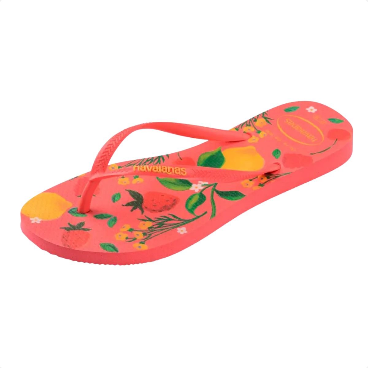 Chinelo Feminino Dedo Havaianas Slim Summer Bliss Coral Tropical Laranja 6