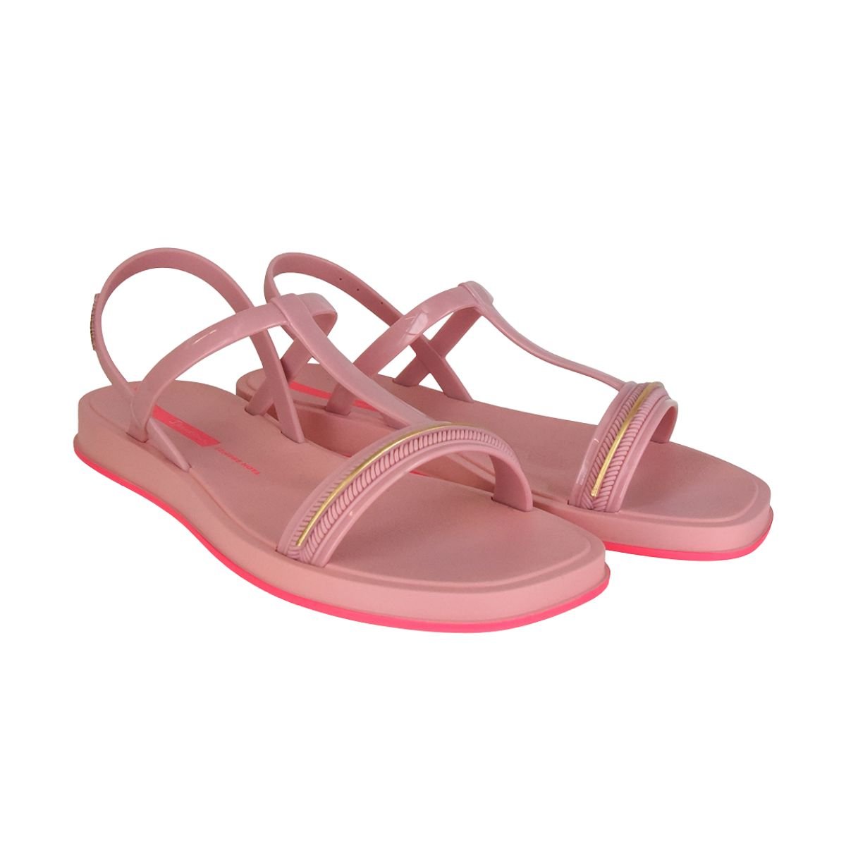Sandália Infantil Rasteira Ipanema Glow Rosa Rosa/Dourado 2