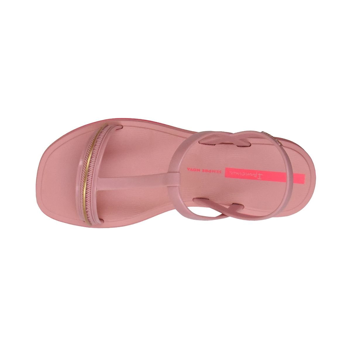 Sandália Infantil Rasteira Ipanema Glow Rosa Rosa/Dourado 6