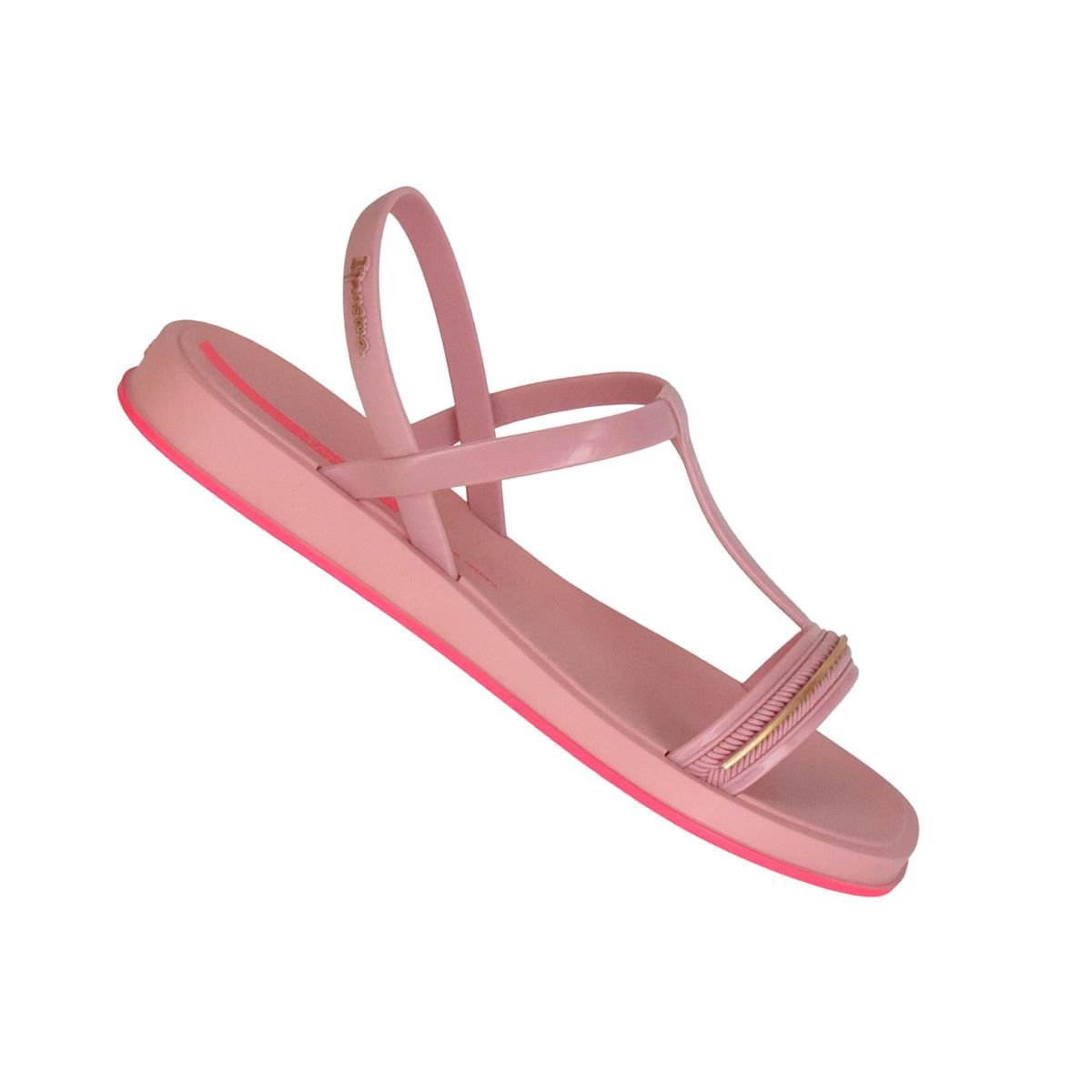 Sandália Infantil Rasteira Ipanema Glow Rosa Rosa/Dourado 7
