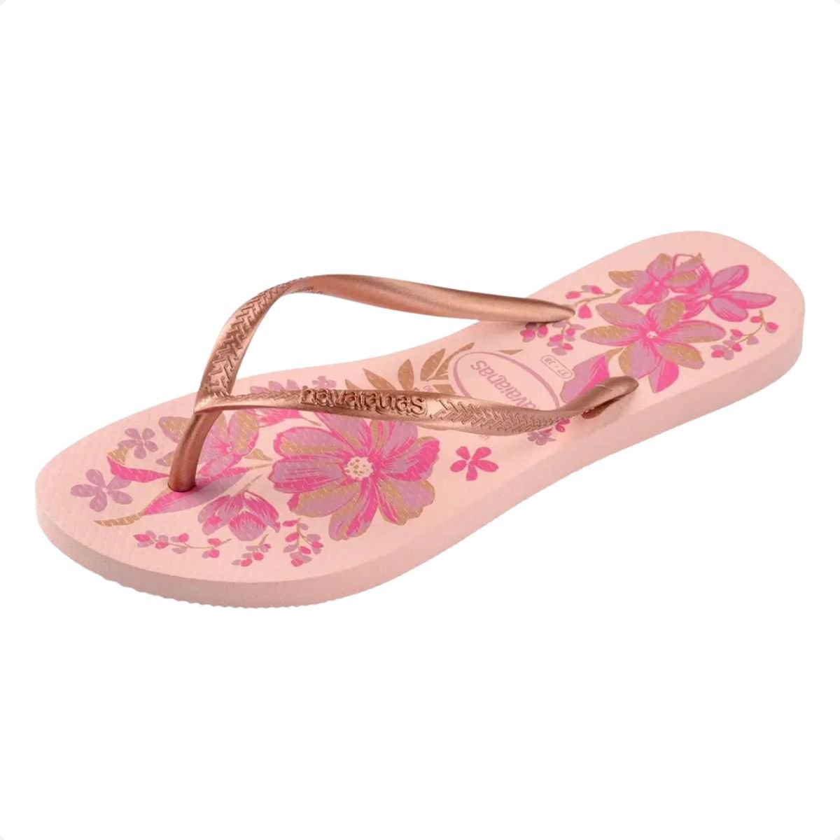 Chinelo Feminino Dedo Havaianas Slim Organic Rosa Bronze 5