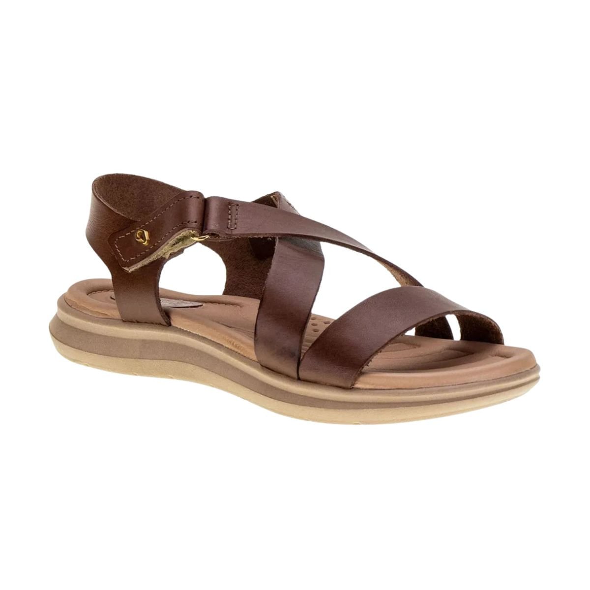 Sandália Feminina Anatõmica Em Couro Pegada Marrom Marrom 2