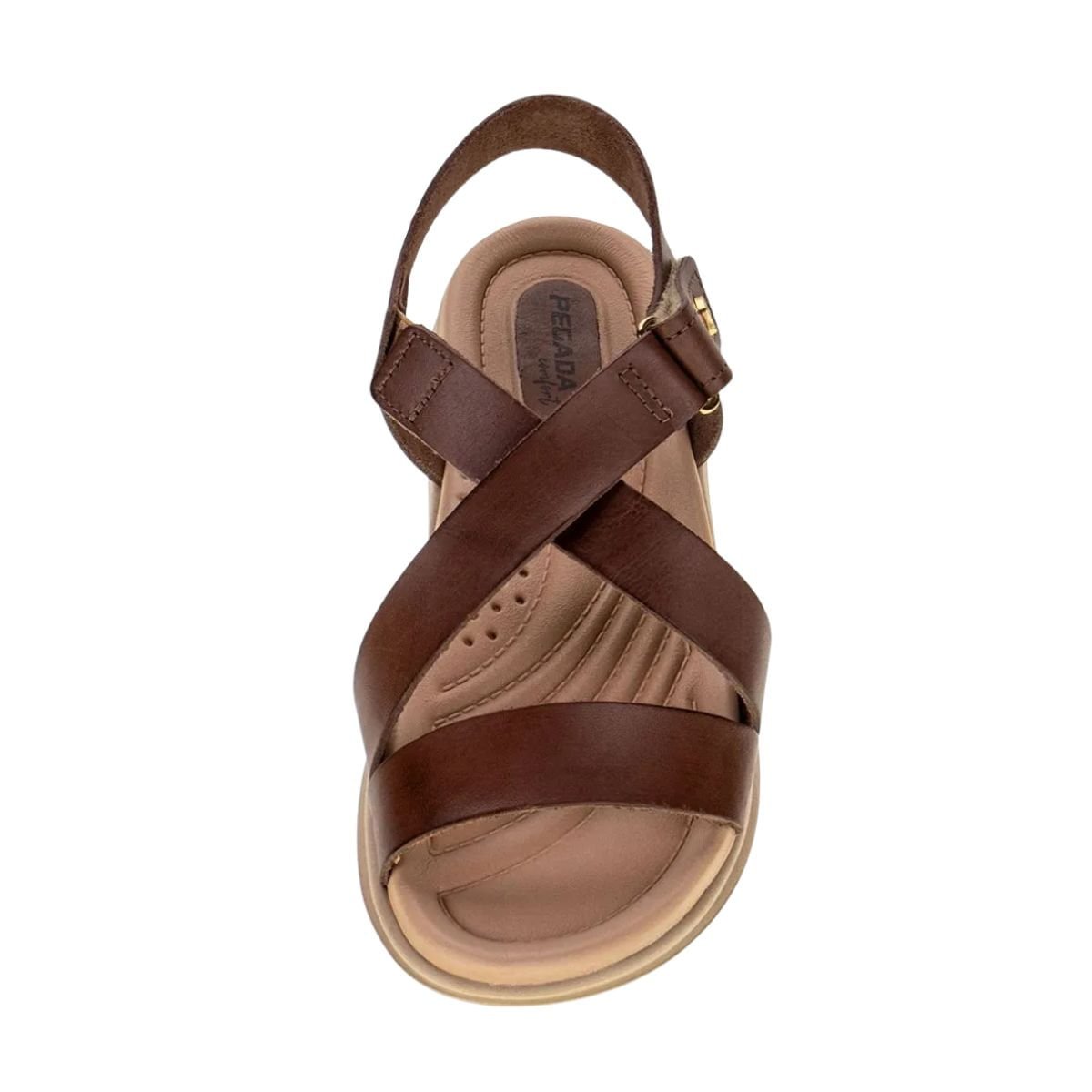 Sandália Feminina Anatõmica Em Couro Pegada Marrom Marrom 3