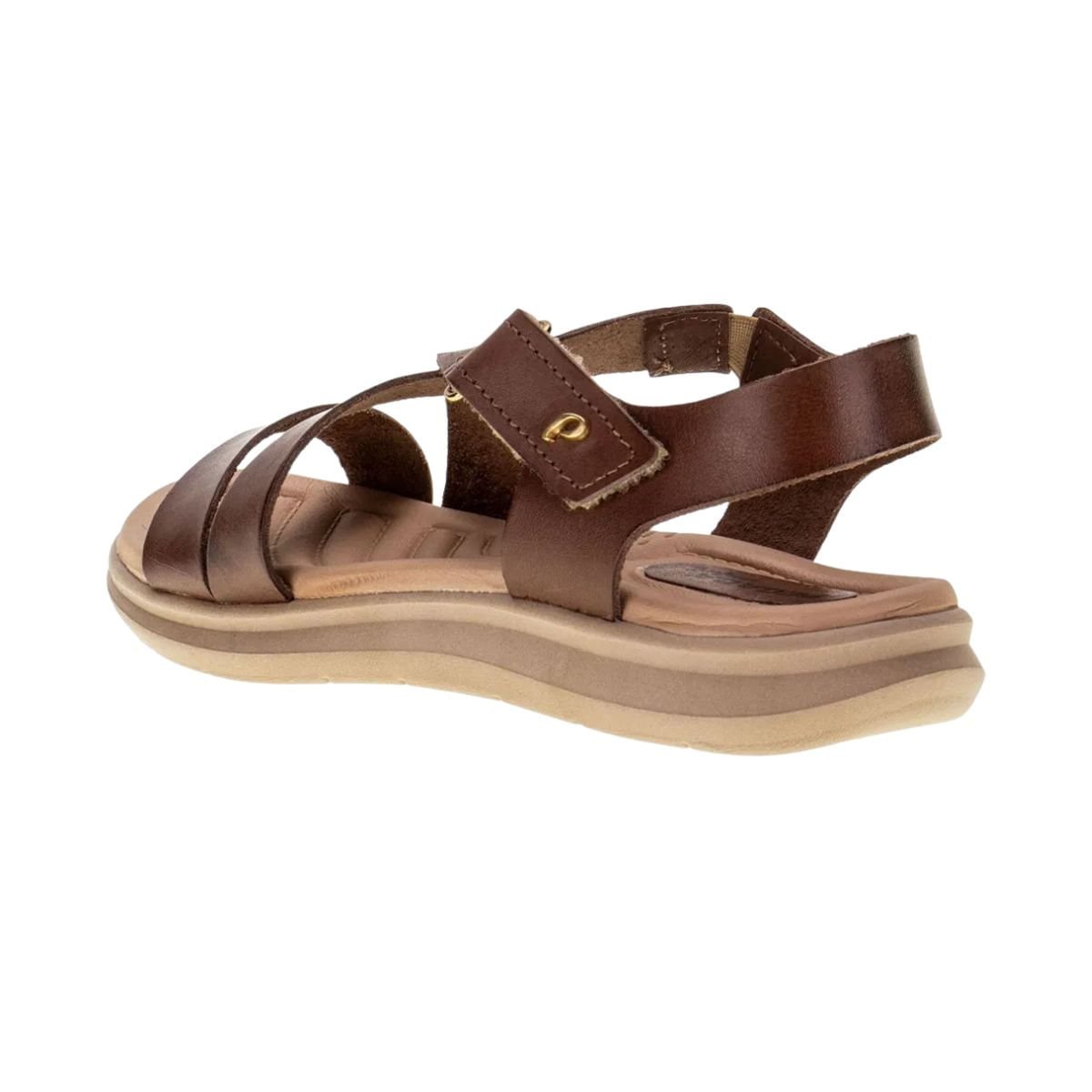 Sandália Feminina Anatõmica Em Couro Pegada Marrom Marrom 5