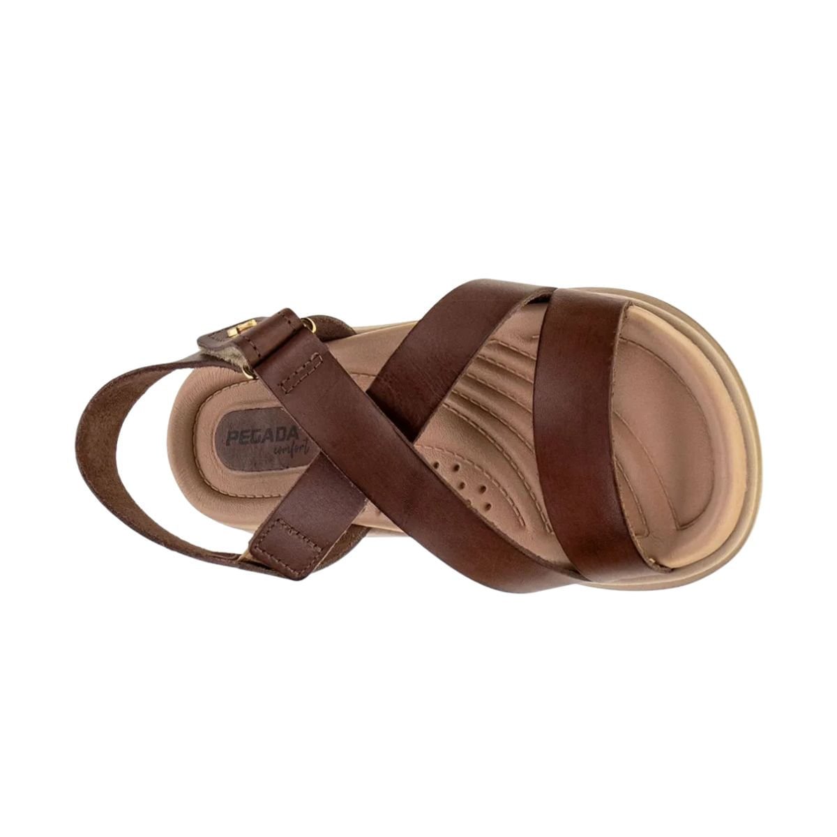 Sandália Feminina Anatõmica Em Couro Pegada Marrom Marrom 6