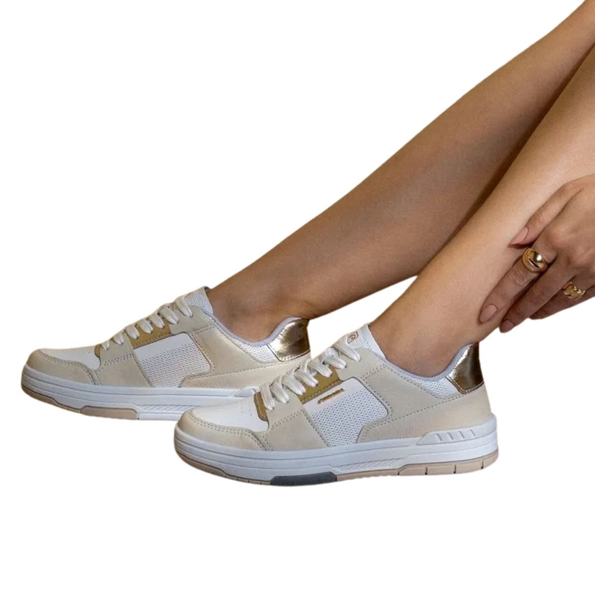 Tênis Moda Feminino Pegada London Branco Branco 3