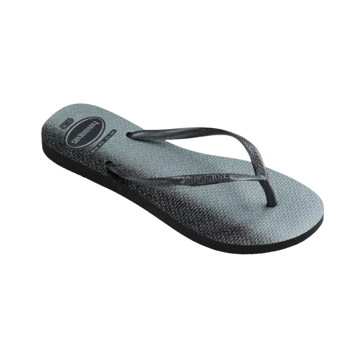 Chinelo Feminino Dedo Havaianas Slim Gloss Preto Preto 2