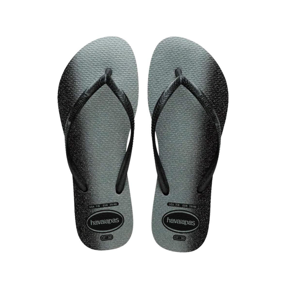 Chinelo Feminino Dedo Havaianas Slim Gloss Preto Preto 3