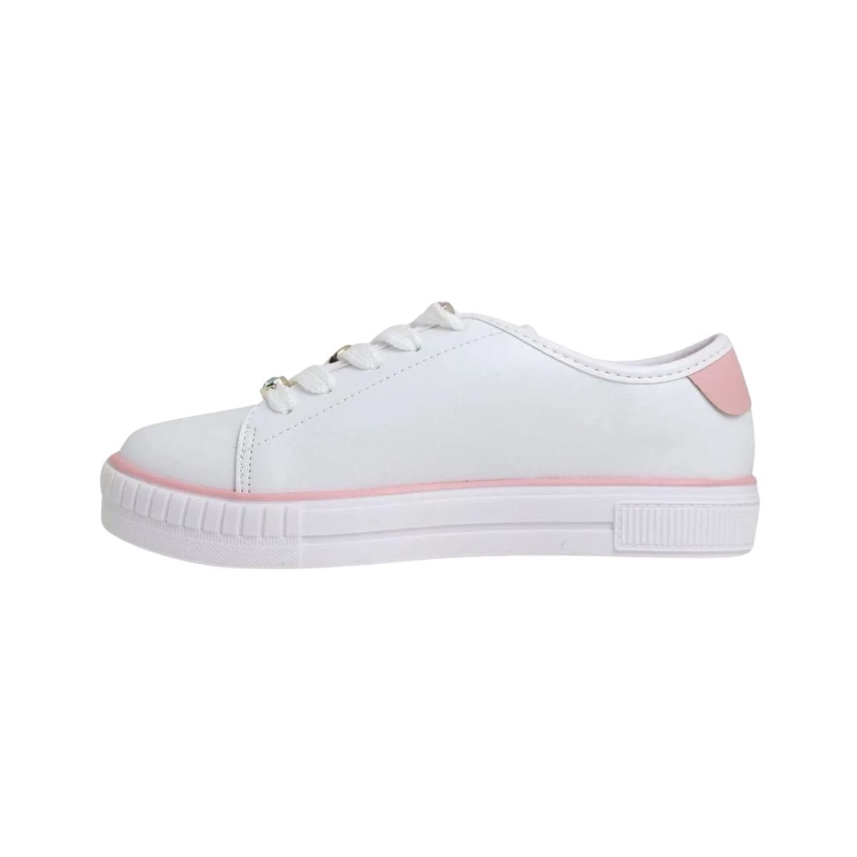 Tênis Casual Infantil Molekinha Branco E Rosa Branco 4
