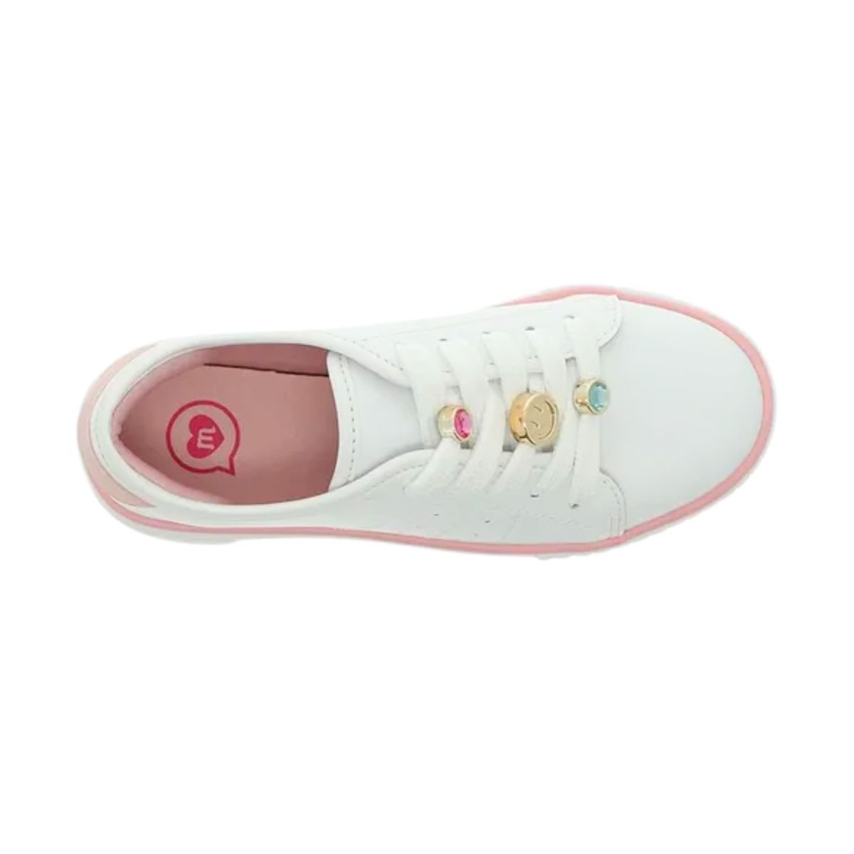 Tênis Casual Infantil Molekinha Branco E Rosa Branco 5