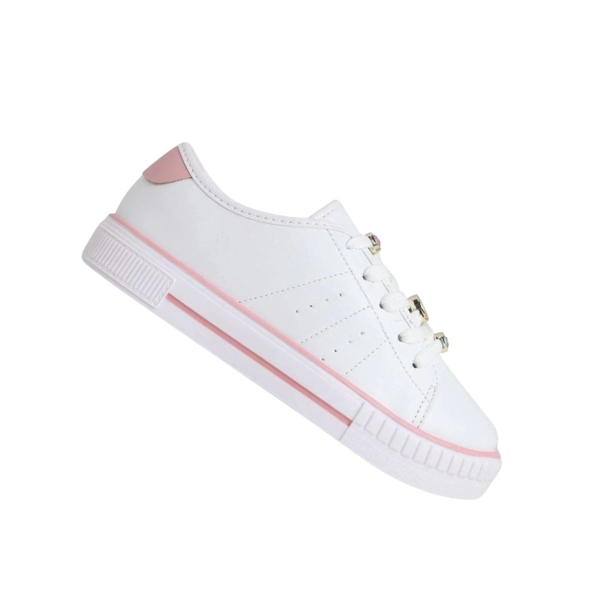 Tênis Casual Infantil Molekinha Branco E Rosa Branco 6