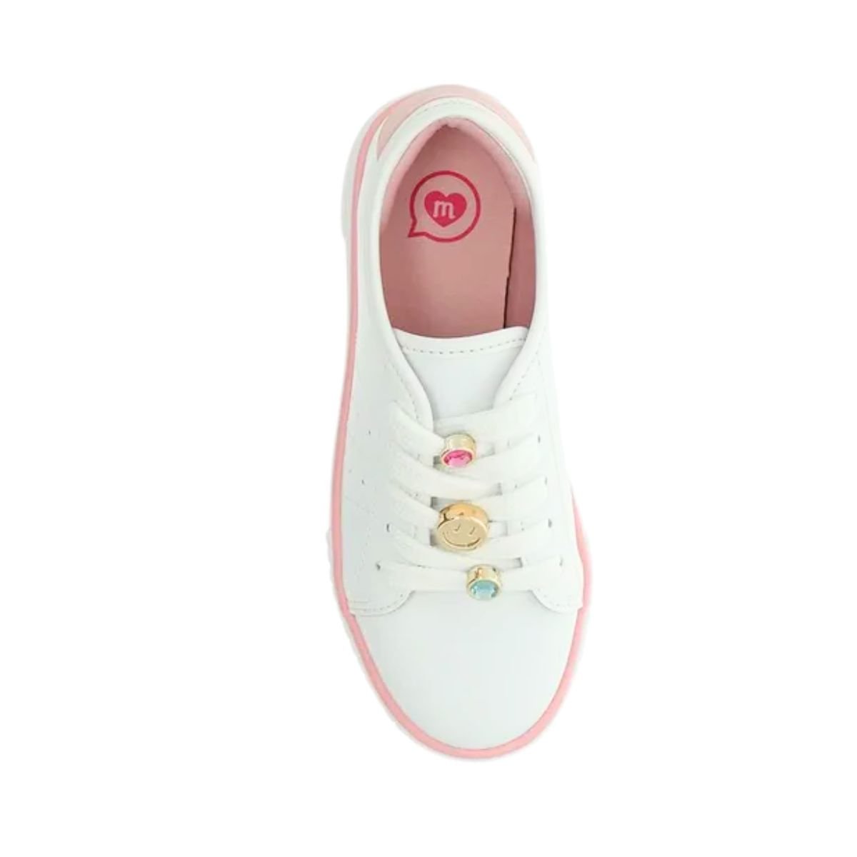 Tênis Casual Infantil Molekinha Branco E Rosa Branco 7