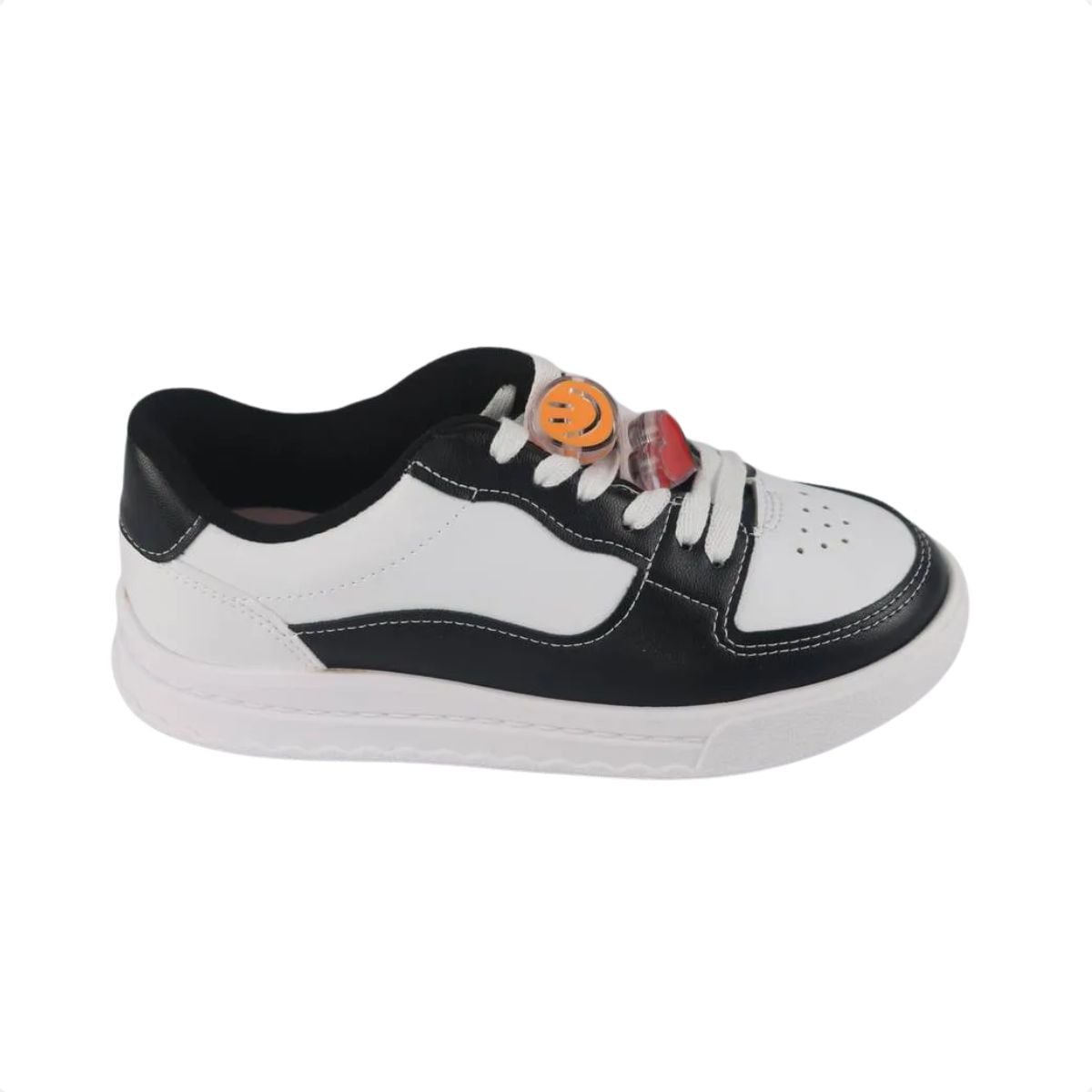 Tênis Casual Infantil Molekinha Branco E Preto Preto/Branco 1