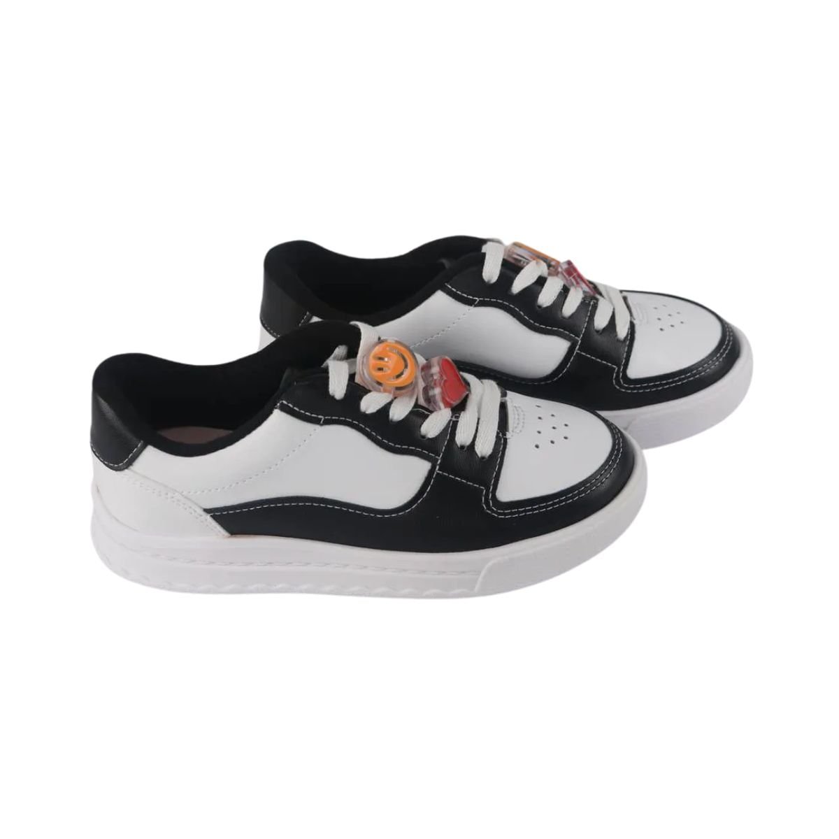 Tênis Casual Infantil Molekinha Branco E Preto Preto/Branco 2