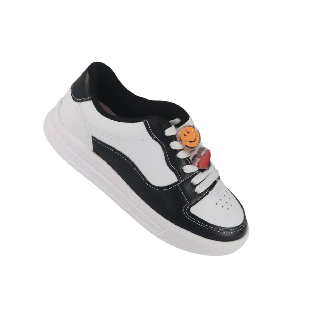 Tênis Casual Infantil Molekinha Branco E Preto Preto/Branco 7