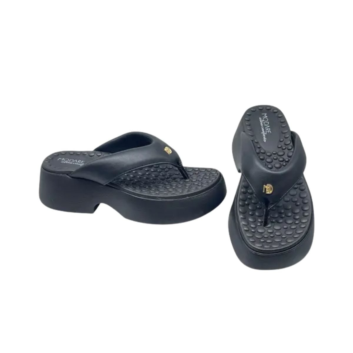 Tamanco Feminino Anabela Modare Ultraconforto Preto Preto 3