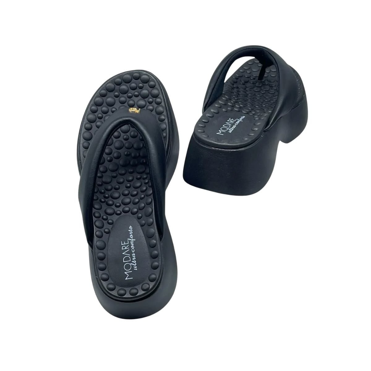 Tamanco Feminino Anabela Modare Ultraconforto Preto Preto 4