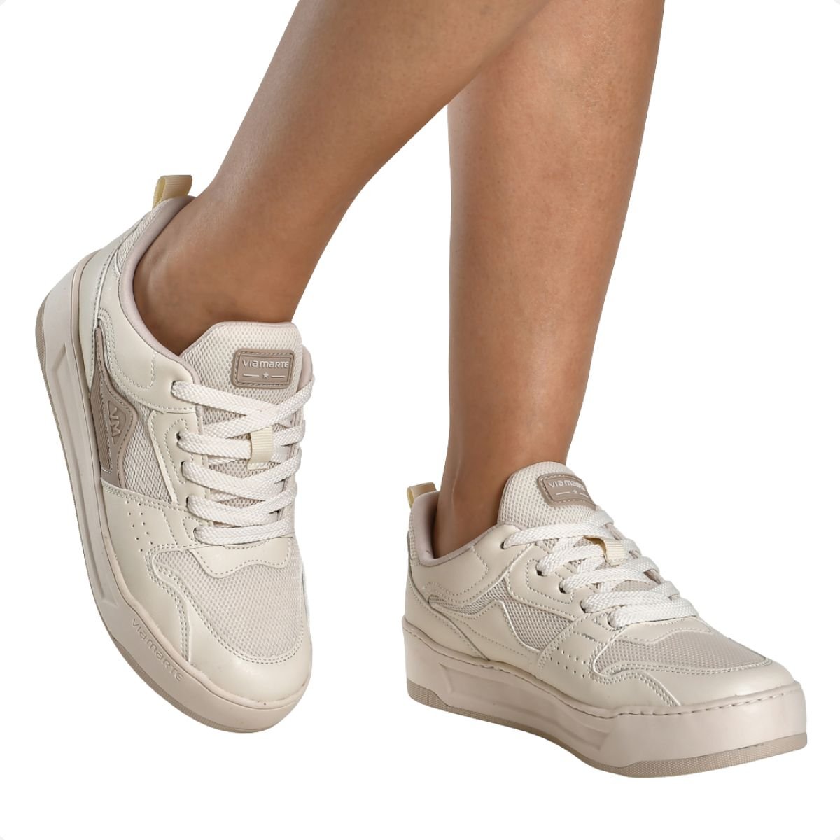 Tênis Moda Casual Feminino Via Marte Bege 7