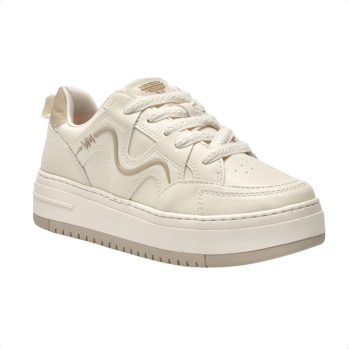 Tênis Moda Casual Plataforma Feminino Via Marte Bege 2