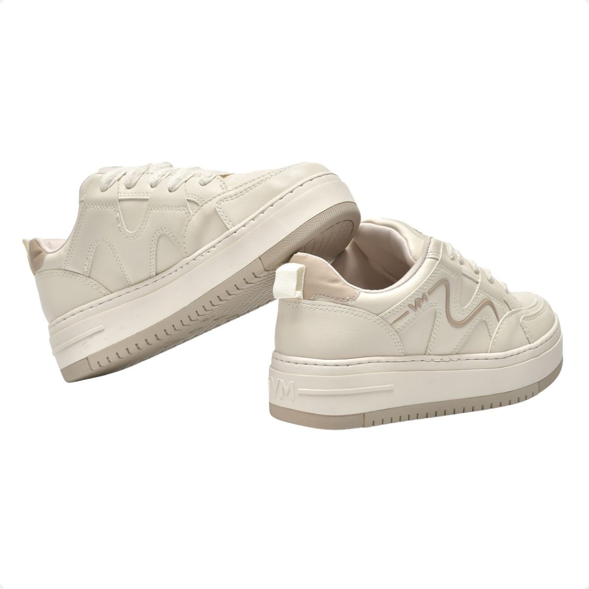 Tênis Moda Casual Plataforma Feminino Via Marte Bege 3