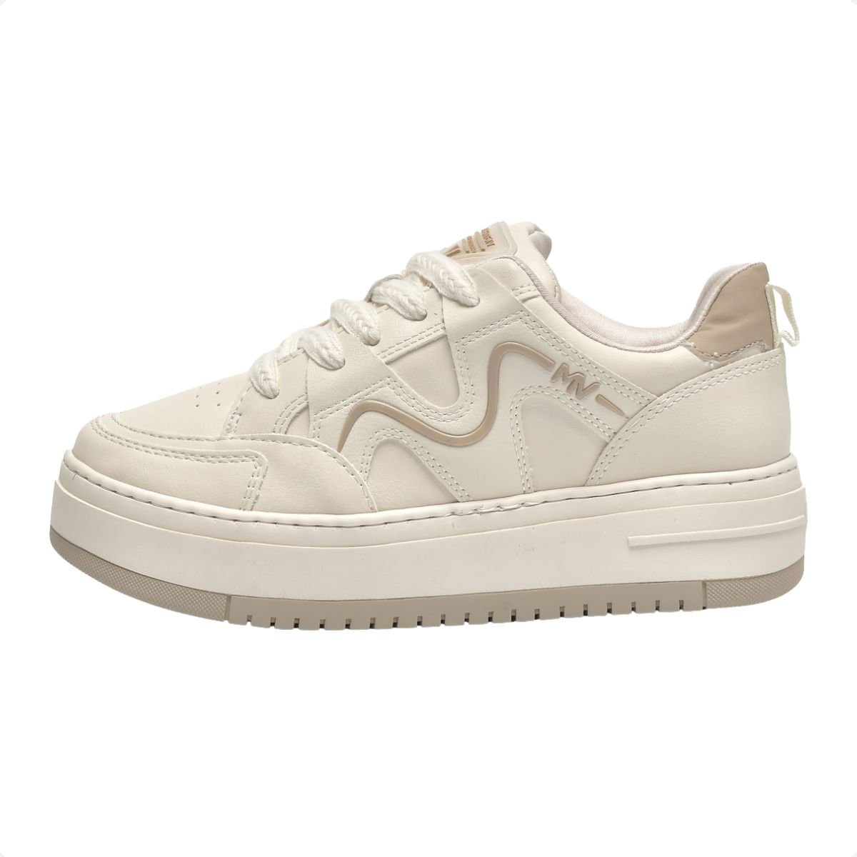 Tênis Moda Casual Plataforma Feminino Via Marte Bege 5