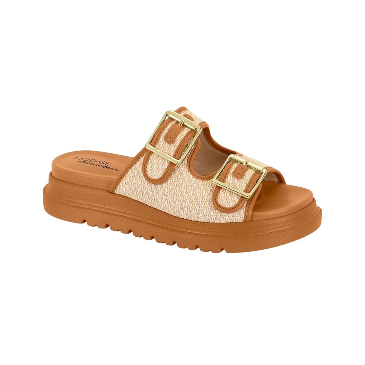 Tamanco Feminino Anabela Modare Valencia Marrom Camel 2
