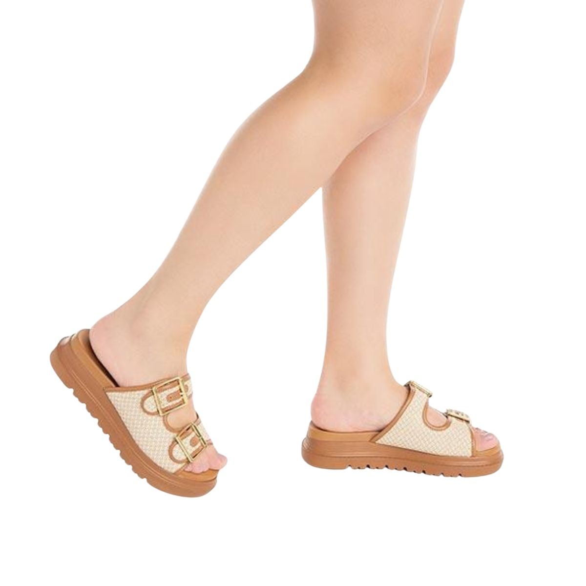 Tamanco Feminino Anabela Modare Valencia Marrom Camel 3