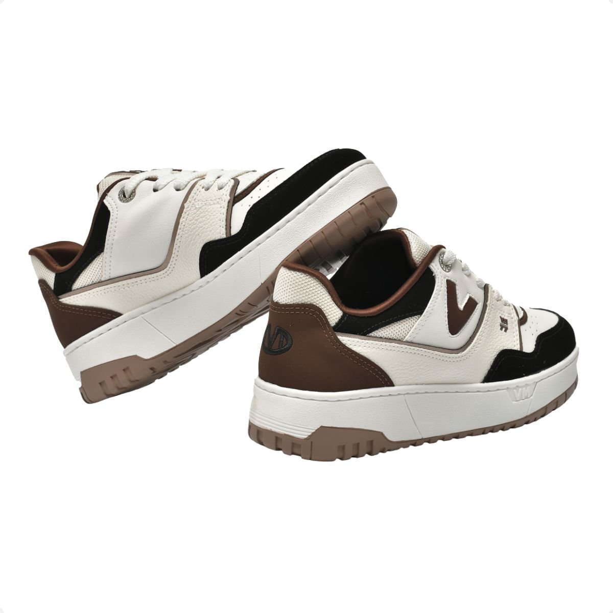 Tênis Moda Feminino Casual Via Marte Branco/Preto/Marrom 3