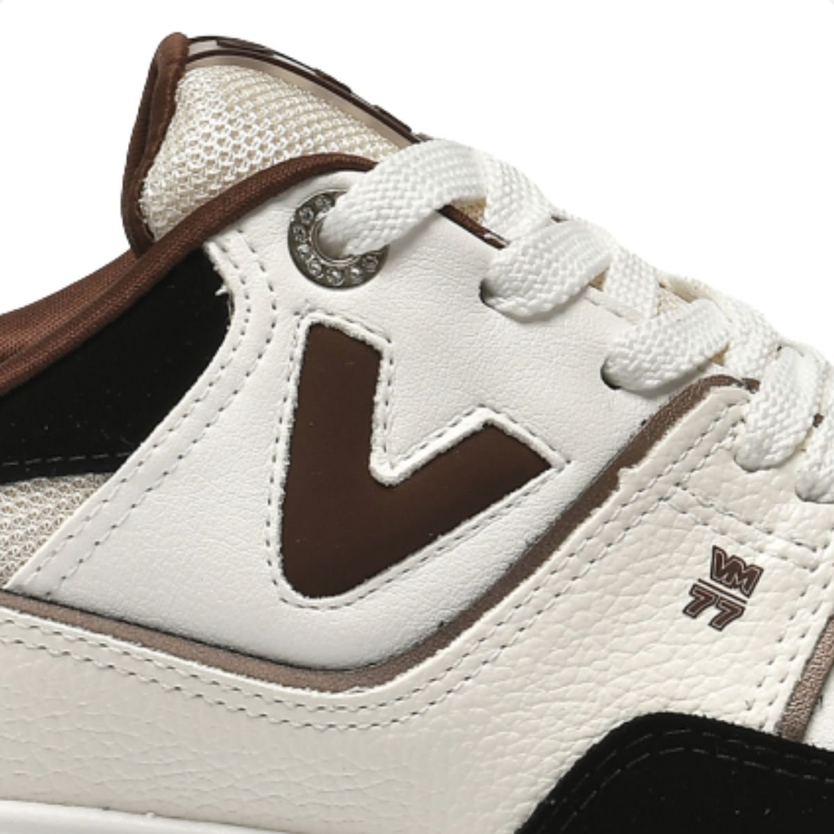 Tênis Moda Feminino Casual Via Marte Branco/Preto/Marrom 4