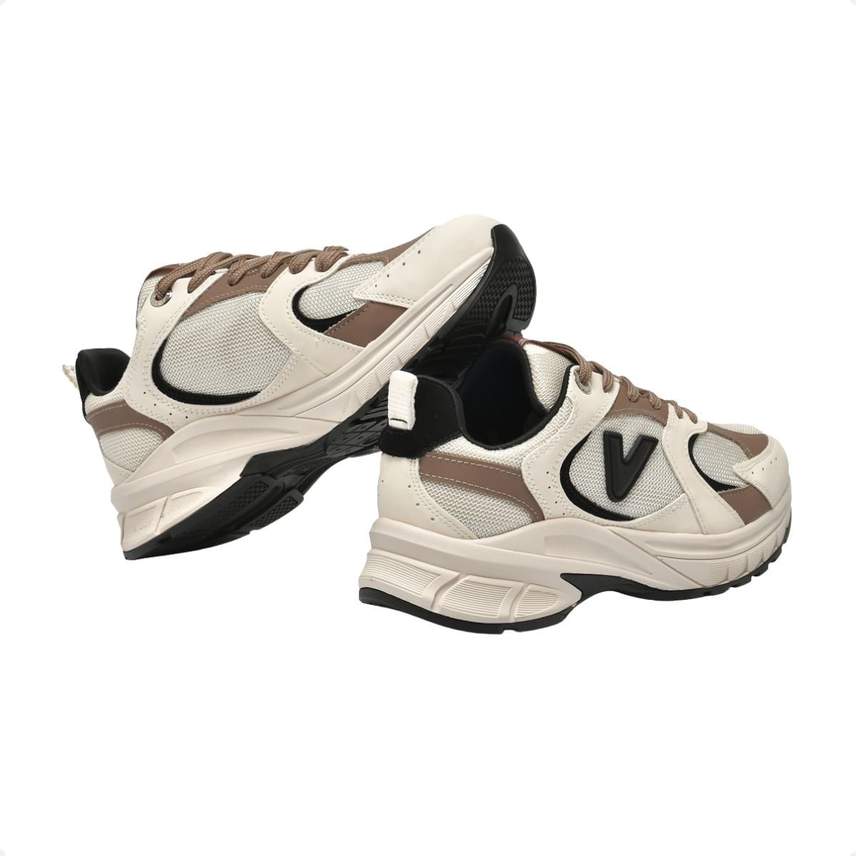 Tênis Moda Feminino Chunky Via Marte Bege E Marrom Bege/Marrom 3