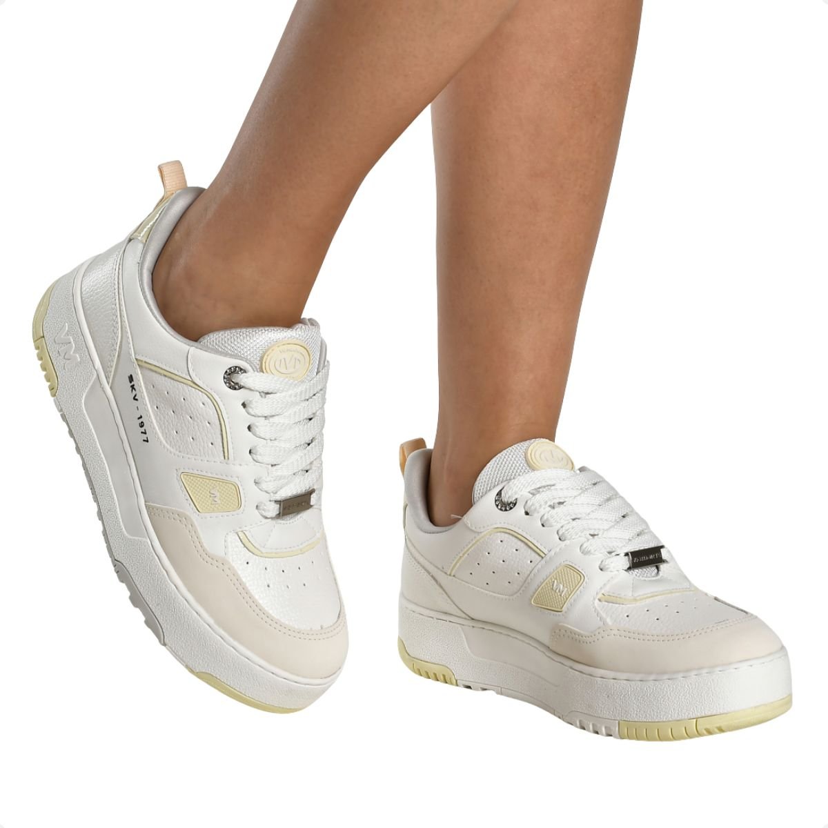 Tênis Moda Casual Plataforma Feminino  Via Marte Branco 7