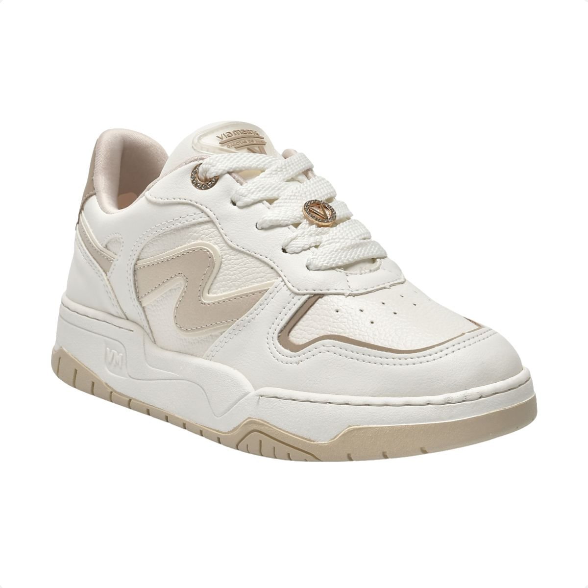 Tênis Moda Feminino Street Via Marte Branco/Bege 2