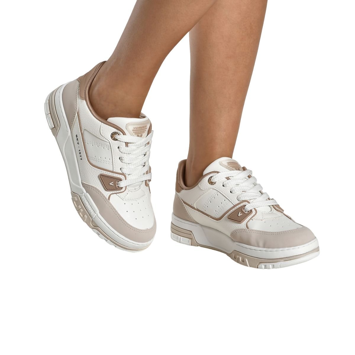 Tênis Street Casual Moda Feminino Via Marte Bege/Milk/Branco/Creme 7