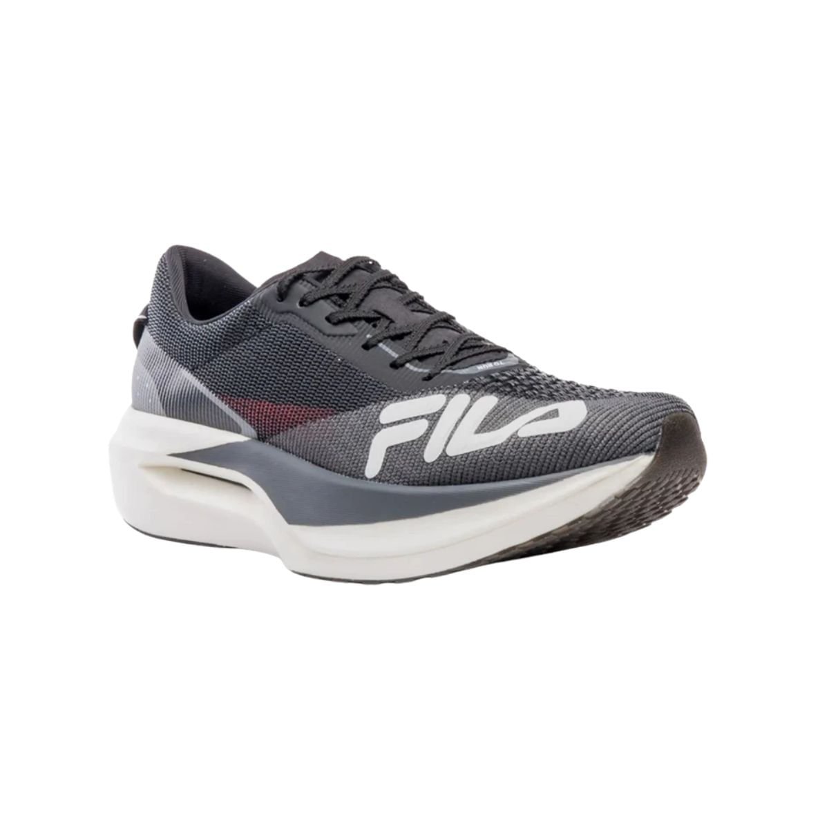 Tênis Running Feminino Fila Carbon 3 Preto E Cinza Preto 2