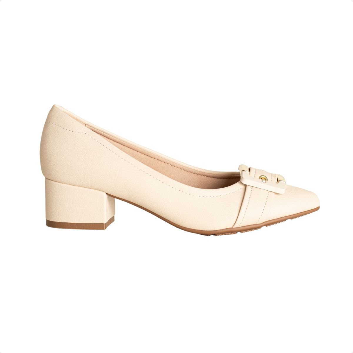 Scarpin Feminino Salto Bloco Creme Modare Creme 1