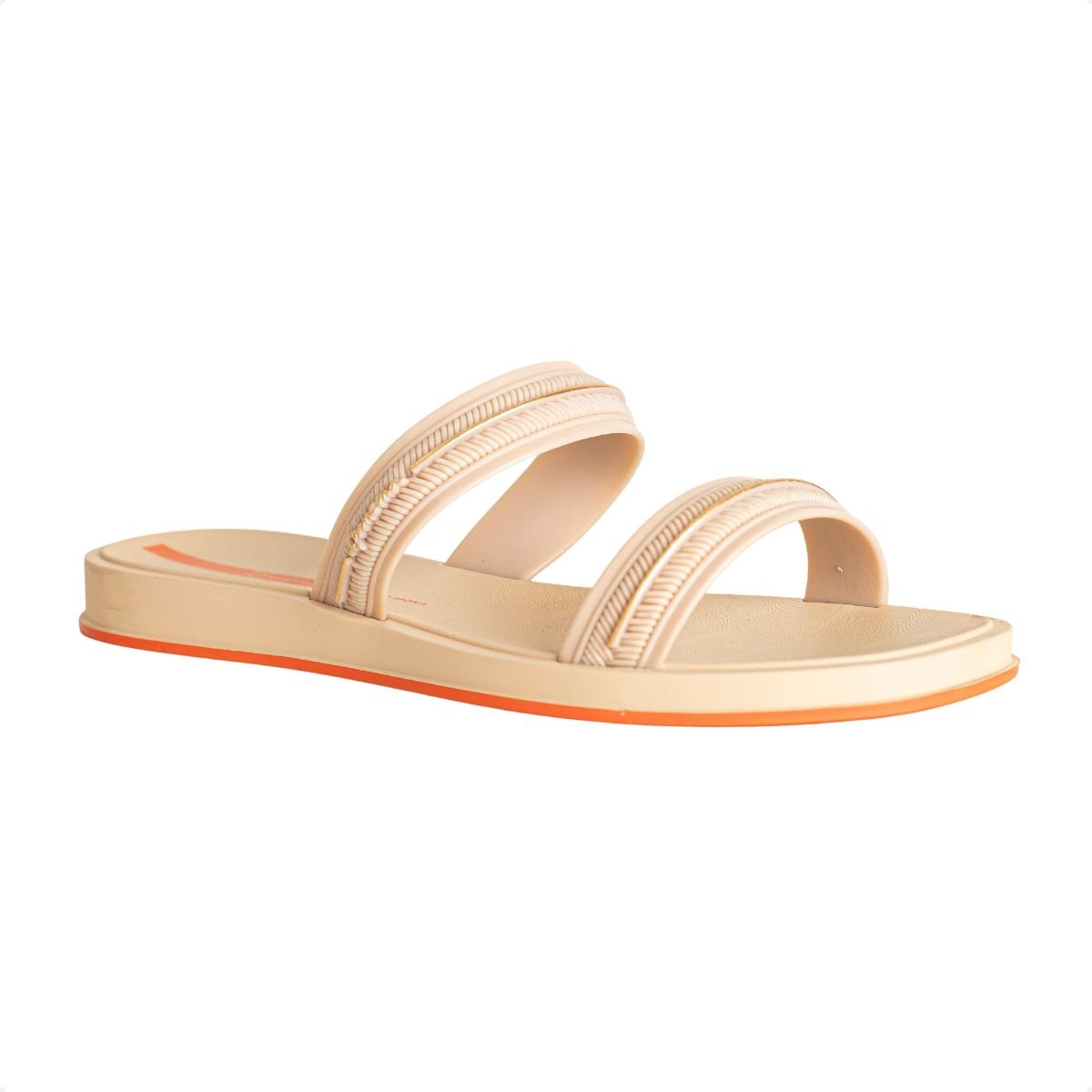 Chinelo Fem Gaspea/Slide Ipanema Glow Slide Bege/Dourado/Laranja 2