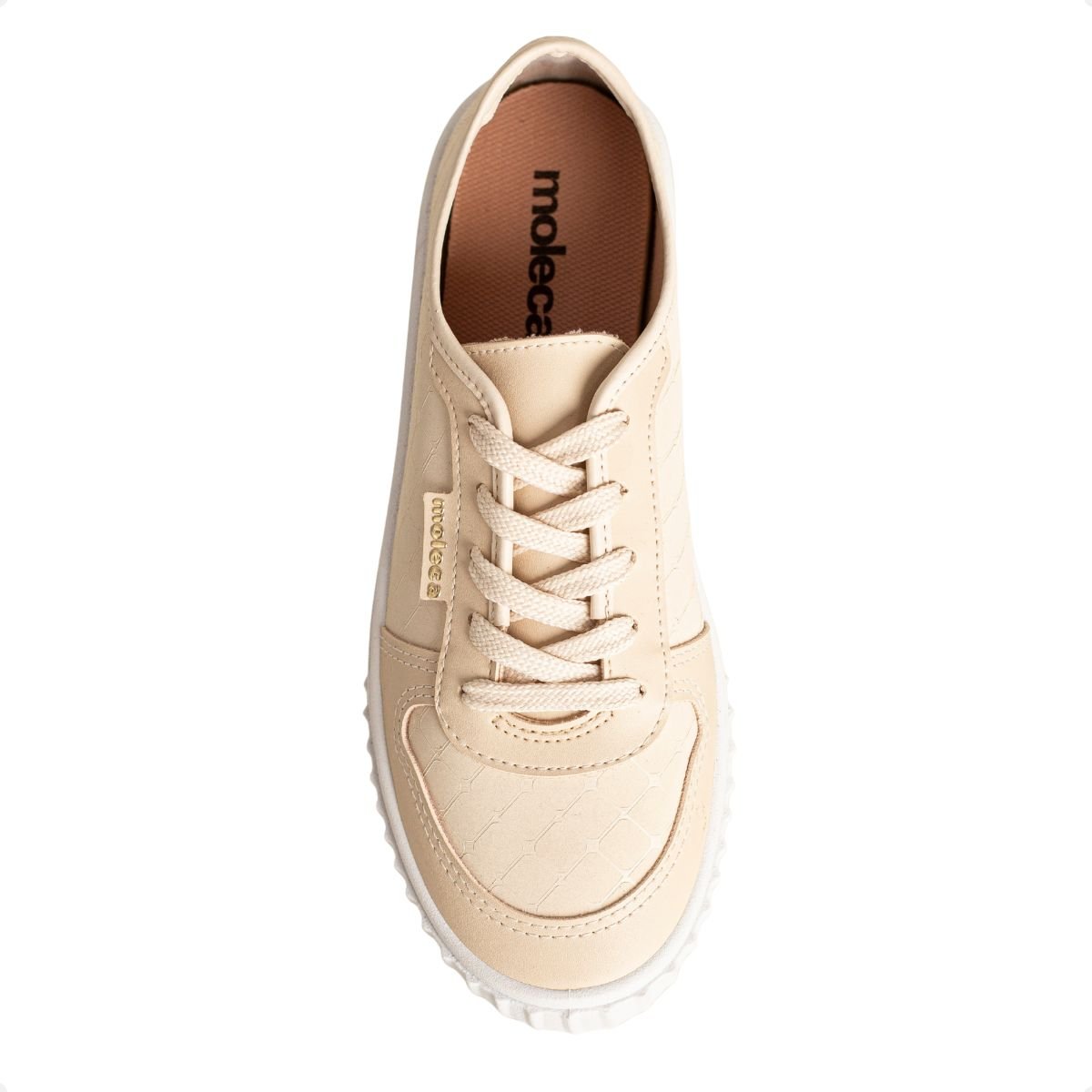 Tenis Moda Feminino Moleca Nobuck Creme 6