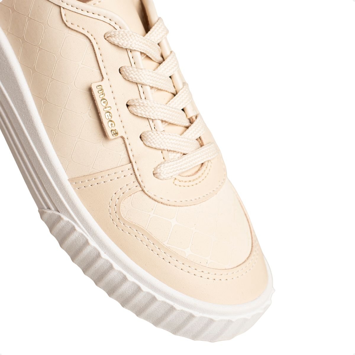 Tenis Moda Feminino Moleca Nobuck Creme 7