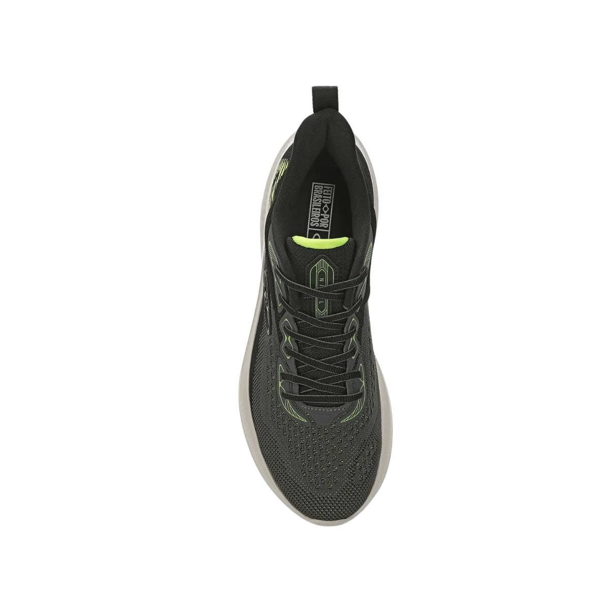 Tênis Running Masculino Olympikus Nivel Chumbo E Verde Preto 3