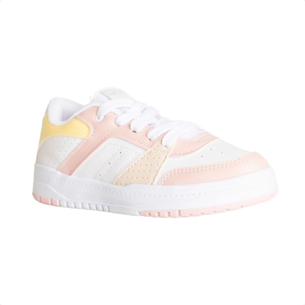 Tênis Casual Infantil Kidy K360 Branco Branco/Amarelo/Rosa 2